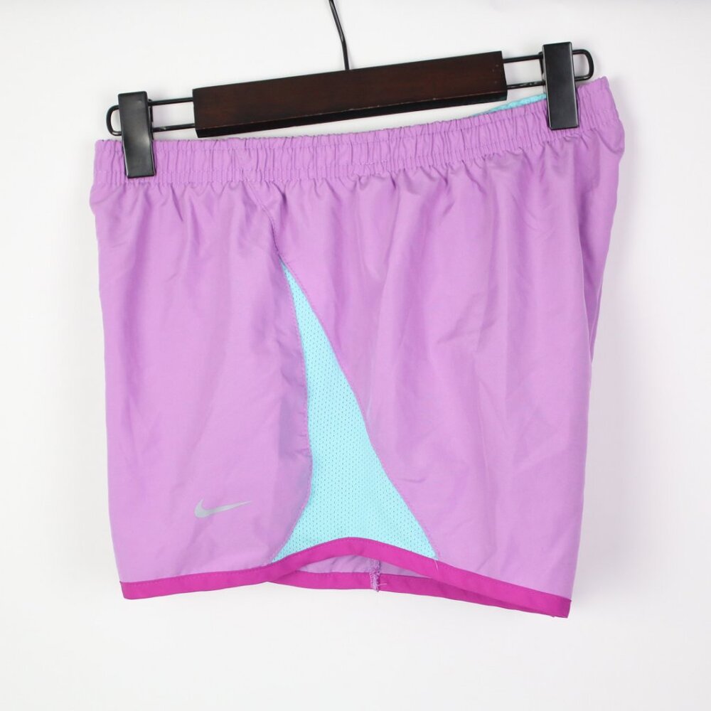 Nike Dri-Fit Womens XS Purple/Teal 5K Lined Running Shorts - Picture 3 of 5